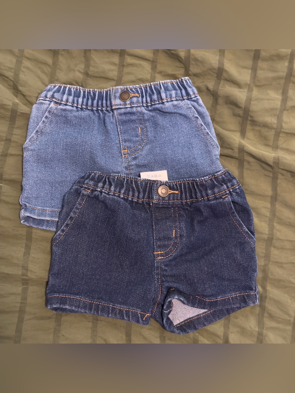 Baby Two-Pack Denim Pull-On Shorts